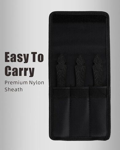REAT Throwing Knives - 3 Piece, 7.5" 440 Stainless Steel with Full Tang Design, Includes Nylon Carrying Case for Safe Storage,Ninja Kunai Knives for Competition,Recreation,Gifts for Men,Women in Kuwait