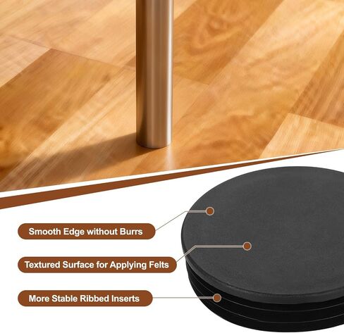 uxcell 8 Pcs Round Plastic Plugs with Furniture Felt Pad, 100mm/3.94 Tubing End Caps Furniture Leg Inserts for Metal Tubing Chair Table Legs in Kuwait