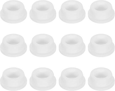 uxcell 12 Pieces White Plug Holes, Waterproof Rubber Button Plug for 29mm / 1.1" Hole Bottles Pipes End Caps Round Sealing Plugs Flexible Rubber Stoppers in Kuwait