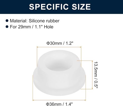 uxcell 12 Pieces White Plug Holes, Waterproof Rubber Button Plug for 29mm / 1.1" Hole Bottles Pipes End Caps Round Sealing Plugs Flexible Rubber Stoppers in Kuwait
