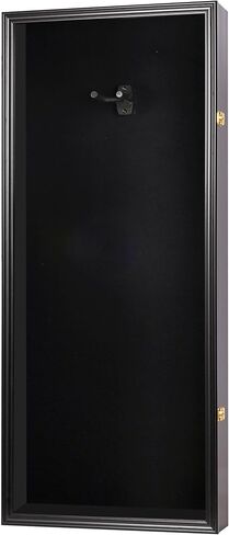 DisplayGifts Guitar Display Case 40 Inch – Wall Mountable Showcase for Electric/Acoustic Guitars, Vertical/Horizontal Use, UV Protection, Black Felt with Lock Interior 41.1" x 17.4" x 4", Black Finish in Kuwait
