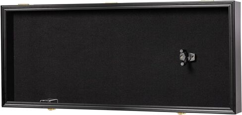 DisplayGifts Guitar Display Case 40 Inch – Wall Mountable Showcase for Electric/Acoustic Guitars, Vertical/Horizontal Use, UV Protection, Black Felt with Lock Interior 41.1" x 17.4" x 4", Black Finish in Kuwait