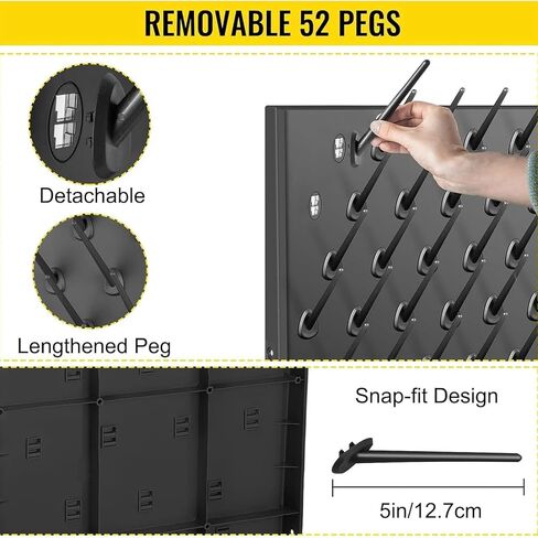 52 Rod Lab Drying Rack, Wall-Mounted Glassware Drying Rack, Detachable & Easy Assembly, Premium PP Material, Fast Draining for Test Tubes, Beakers, Cups - Ideal for Labs, Factories in Kuwait