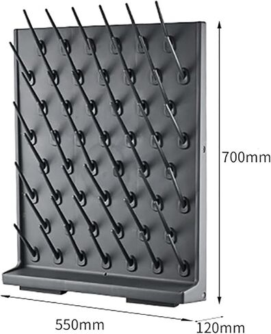 52 Rod Lab Drying Rack, Wall-Mounted Glassware Drying Rack, Detachable & Easy Assembly, Premium PP Material, Fast Draining for Test Tubes, Beakers, Cups - Ideal for Labs, Factories in Kuwait