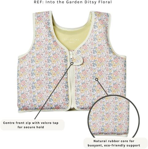SUNNYLiFE Swim Vest, 3-6, Into The Garden Ditsy Floral, EPE/Natural Rubber/Polyester, 15.75x14.17x1.97 inches, 1.49 lbs in Kuwait