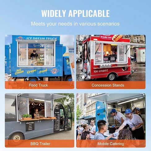 Concession Service 48 x 36 Inch, Aluminum Alloy Service Window for Food Truck, 85 Degrees Opening Serving Window with 4 Sliding Panels, Awning Door and Drag Hook, Suitable for Concession Trailers in Kuwait