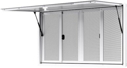 Concession Service 60 x 36 Inch, Aluminum Alloy Service Window for Food Truck, 85 Degrees Opening Stand Window with 4 Sliding Panels, Awning Door and Drag Hook in Kuwait