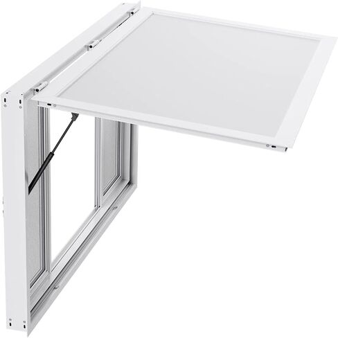 Concession Service 60 x 36 Inch, Aluminum Alloy Service Window for Food Truck, 85 Degrees Opening Stand Window with 4 Sliding Panels, Awning Door and Drag Hook in Kuwait
