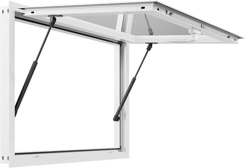 Aluminum Alloy Concession Serving Window 36 x 36 Inches, 85 Degree Stand Open Window with Awning Door and Drag Hook, Rain Resistant for Food Truck Concession Trailers in Kuwait