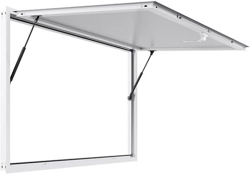 60 x 36 Inch Concession Service Window with Aluminum Alloy Frame, Up to 85 Degree Opening Serving Window Equipped with Awning Door and Drag Hook in Kuwait
