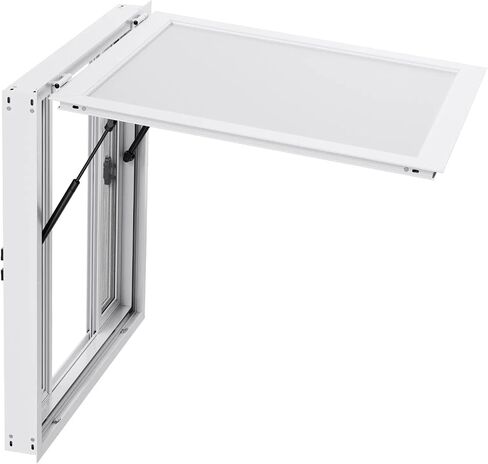 Concession Service 36 x 36 Inch, Aluminum Alloy Serving Window for Food Truck, 85 Degrees Opening Stand Window with 4 Sliding Panels, Awning Door and Drag Hook in Kuwait