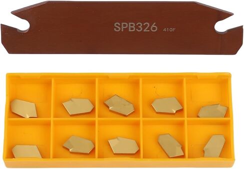 Lathe Cut-Off Grooving Parting Tool Holder with 10 GTN-3 SP300 Carbide Inserts, 110 mm Blade Length, 3 mm Blade Width, CNC Slotting Blade for Semi-Finishing Steel, High Hardness and Wear Resistance in Saudi Arabia