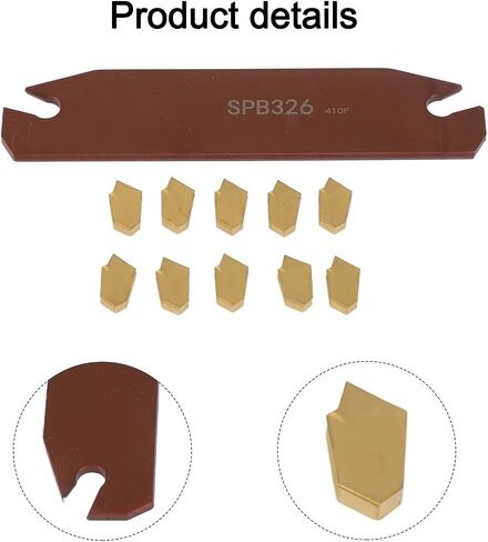 Lathe Cut-Off Grooving Parting Tool Holder with 10 GTN-3 SP300 Carbide Inserts, 110 mm Blade Length, 3 mm Blade Width, CNC Slotting Blade for Semi-Finishing Steel, High Hardness and Wear Resistance in Saudi Arabia