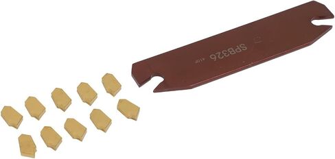 Lathe Cut-Off Grooving Parting Tool Holder with 10 GTN-3 SP300 Carbide Inserts, 110 mm Blade Length, 3 mm Blade Width, CNC Slotting Blade for Semi-Finishing Steel, High Hardness and Wear Resistance in Saudi Arabia