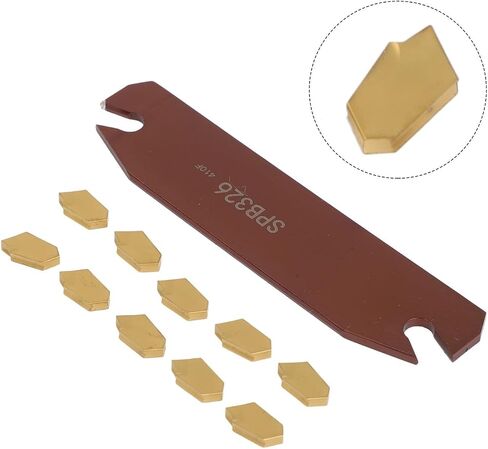 Lathe Cut-Off Grooving Parting Tool Holder with 10 GTN-3 SP300 Carbide Inserts, 110 mm Blade Length, 3 mm Blade Width, CNC Slotting Blade for Semi-Finishing Steel, High Hardness and Wear Resistance in Saudi Arabia