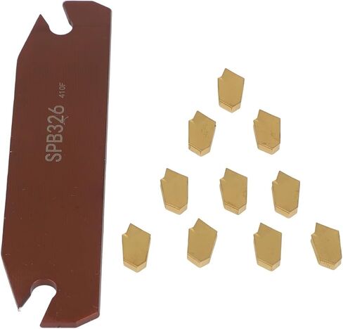 Lathe Cut-Off Grooving Parting Tool Holder with 10 GTN-3 SP300 Carbide Inserts, 110 mm Blade Length, 3 mm Blade Width, CNC Slotting Blade for Semi-Finishing Steel, High Hardness and Wear Resistance in Saudi Arabia