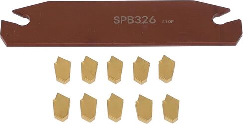 Lathe Cut-Off Grooving Parting Tool Holder with 10 GTN-3 SP300 Carbide Inserts, 110 mm Blade Length, 3 mm Blade Width, CNC Slotting Blade for Semi-Finishing Steel, High Hardness and Wear Resistance in Saudi Arabia
