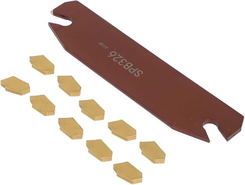 Lathe Cut-Off Grooving Parting Tool Holder with 10 GTN-3 SP300 Carbide Inserts, 110 mm Blade Length, 3 mm Blade Width, CNC Slotting Blade for Semi-Finishing Steel, High Hardness and Wear Resistance in Saudi Arabia