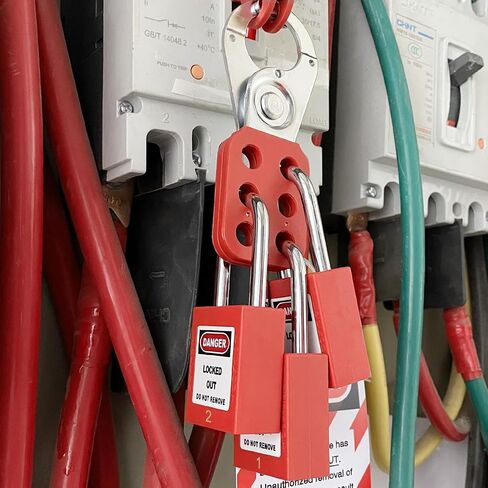 SAFBY Lockout Tagout Station Board Metal Kit with Lock Out Tag Out Loto 2 Hasps, 30 Tags, 30 Nylon Cable, 14 Locks with Number 1-14 (Yellow Lockout Station) in Kuwait