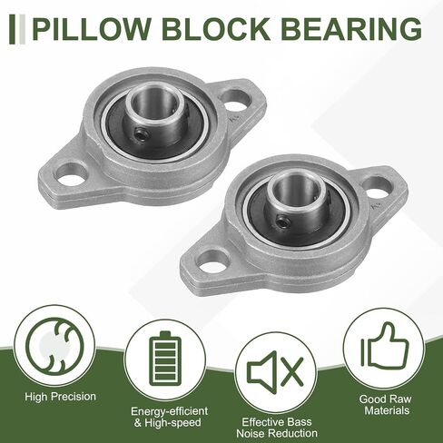 uxcell 2Pcs KFL003 Pillow Block Bearing 5/8" (17mm) Zinc Alloy Steel Self Alignment Mounted Flange Bearing, (ABEC5) in Kuwait