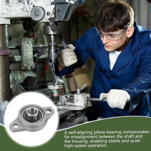 uxcell 2Pcs KFL003 Pillow Block Bearing 5/8" (17mm) Zinc Alloy Steel Self Alignment Mounted Flange Bearing, (ABEC5) in Kuwait