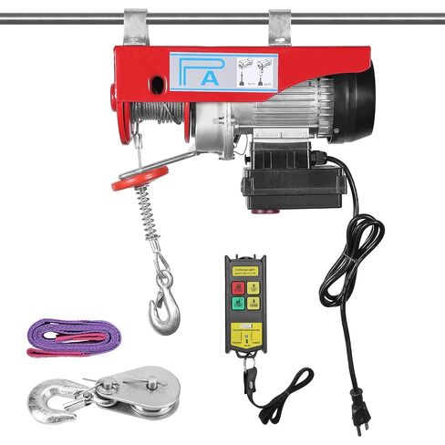 850LBS Electric Hoist with Wireless Remote Control, 110V Power Winch for Attic Storage & Garage Ceiling Lifting, 40ft High-Strength Steel Cable Crane, 850W Heavy Duty Lift for Warehouse & Workshop in Kuwait