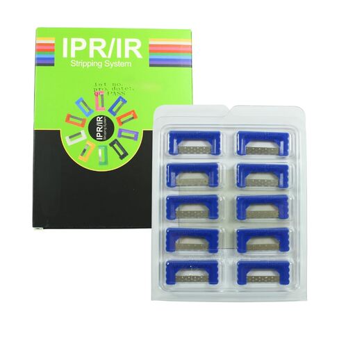 مجموعة شرائط تصغير الأسنان البينية - مجموعة IPR مطلية بالألماس الأزرق الداكن المثقوبة - قابلة لإعادة الاستخدام، التحكم باللمس بعرض 4 مم - 10 قطع in Kuwait