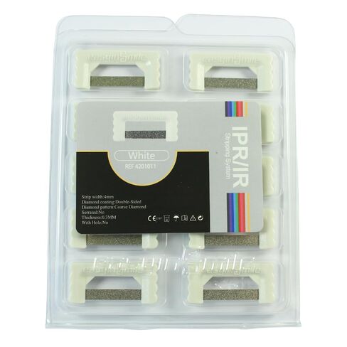 Dental Interproximal Reduction Strips Set – Double Sided White Diamond Coated IPR Kit – Reusable, 4mm Width Tactile Control - 10pcs in Kuwait