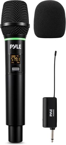 Pyle Professional USB Microphone System - 16-Channel Dynamic Portable Mic with Long-Range Clear Sound, Rechargeable Wireless Microphone for Singing, Stage, Church and Studio Usage in Kuwait