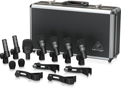 Behringer BC1200 Professional 7-Piece Drum Microphone Set for Studio and Live Applications Bundle with 7-Pack H&A XLR M To F Cables 15' in Kuwait