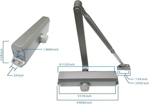 Commercial Door Closer in Duronotic Finish with Backcheck , small , - Size 4 - TC2204-BC-DU in Kuwait