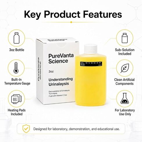 PureVanta Science 90ml سائل تدريب تحليل البول الاصطناعي - حل توضيحي تعليمي للاختبارات المعملية والمعايرة والتدريب للاستخدام فقط in Kuwait