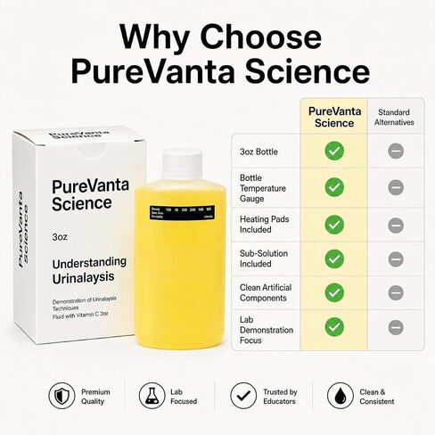 PureVanta Science 90ml سائل تدريب تحليل البول الاصطناعي - حل توضيحي تعليمي للاختبارات المعملية والمعايرة والتدريب للاستخدام فقط in Kuwait