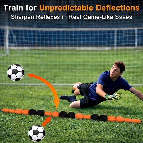 Outus 9 ft Soccer Goalkeeper Deflection Equipment Goalkeeper Training Equipment Single Line Deflector Multi Refraction Angles for Reflex & Agility Training with 15 Soccer Cones & 2 Water Weight Bags in Kuwait