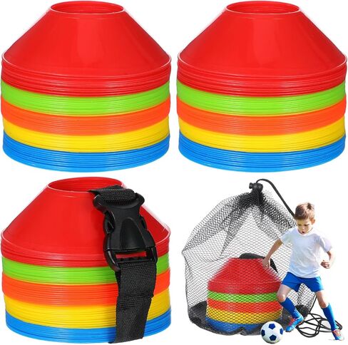 MAQUITA 100 Pcs Mini Soccer Cones for Agility Training, 5 Inch Sport Cones with Carry Bag - Football Practice Equipment in Saudi Arabia