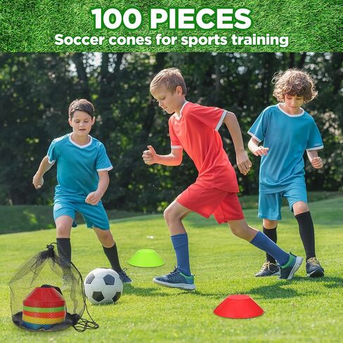 MAQUITA 100 Pcs Mini Soccer Cones for Agility Training, 5 Inch Sport Cones with Carry Bag - Football Practice Equipment in Saudi Arabia