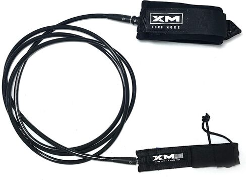 Knee/Calf Surfboard Leash 8ft-15ft, Big Wave Cord Thickness (.313 in.), Choose Length and Color, Key Pocket, Unbreakable Swivels, Detachable Railsaver, Made in USA in Kuwait