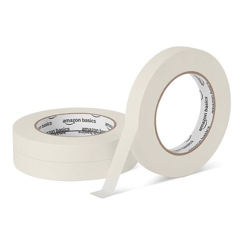 Amazon Basics Masking Tape, 0.94 inch x 180 feet, 6 Rolls, Beige in Kuwait