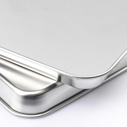 6 Pack Rectangle Stainless Steel Surgical Tray, 10.2 x 7.9 Inch Surgical Trays, Stainless Steel Medical Trays for Lab Instruments Organizer, Lab, Tattoo, Dental in Kuwait