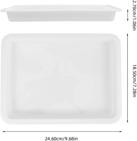 Cabilock 4Pcs Laboratory Trays Plastic Acid and Alkali Resistant Lab Containment Pan, Leak-Resistant Sample Trays for Science Classroom Experiments, Drying and Storage in Kuwait
