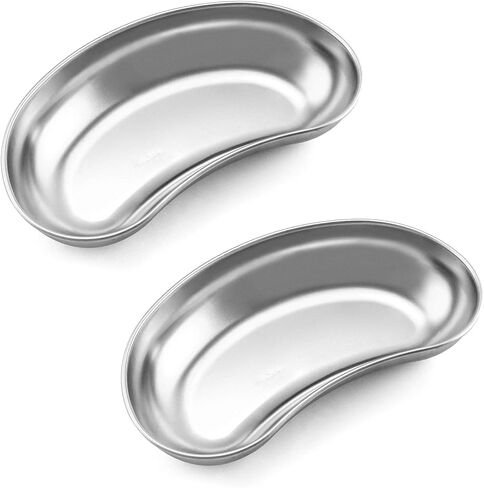 QWORK 2Pcs 7" Stainless Steel Kidney-Shaped Utility Tray, Reusable Metal Organizer for Supplies/Tools in Kuwait