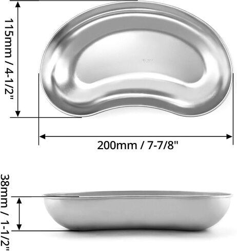 QWORK 2Pcs 7" Stainless Steel Kidney-Shaped Utility Tray, Reusable Metal Organizer for Supplies/Tools in Kuwait