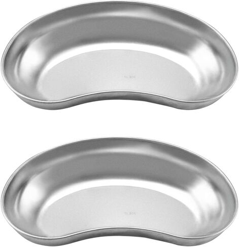 QWORK 2Pcs 7" Stainless Steel Kidney-Shaped Utility Tray, Reusable Metal Organizer for Supplies/Tools in Kuwait