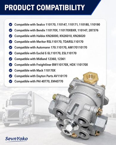 110170 صمام التحكم في الفرامل الزنبركية، 3/8-1/2 بوصة NPT، متوافق مع Sealco | يستبدل سيلكو 110170/RSL110170؛ مزدوج 1/2 في الخزان و3/8 في منافذ العرض والتحكم والتسليم in Kuwait
