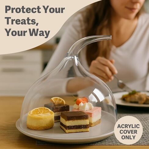 6-inch cake stand with a shatterproof acrylic cake dome—the perfect choice for kitchenware, birthdays, parties, weddings, and baking gifts, ideal for displaying food in Saudi Arabia