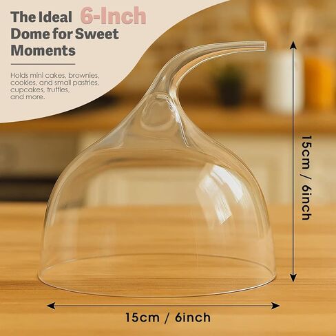 6-inch cake stand with a shatterproof acrylic cake dome—the perfect choice for kitchenware, birthdays, parties, weddings, and baking gifts, ideal for displaying food in Saudi Arabia