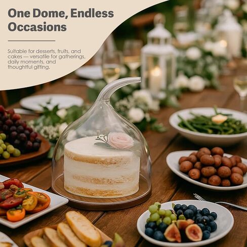 6-inch cake stand with a shatterproof acrylic cake dome—the perfect choice for kitchenware, birthdays, parties, weddings, and baking gifts, ideal for displaying food in Saudi Arabia