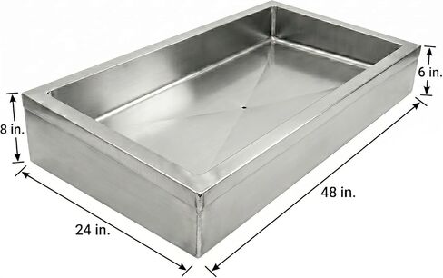24" x 48" Stainless Steel Ice Display Chiller, Insulated Tabletop Cold Food Display with Drain, Commercial Ice Bin for Seafood, Beverages, Produce, Catering & Buffet Service, NSF Certified in Kuwait