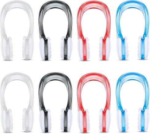 2PCS Swimming Nose Clips Adult, Soft Silicone Waterproof Nose Plugs with Storage Cases, Non-Slip & Comfortable Fit for Adults (Blue, Pink) in Kuwait