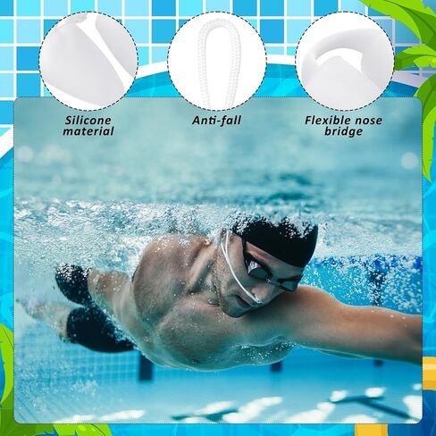 Relaxweex 2 Pack Adult Swimming Nose Plugs with Anti-Loss Lanyard - Soft Silicone Nose Plugs Waterproof Noses Clip with Lanyard and Storage Box for Swimming Surfing Water Sports (White) in Kuwait